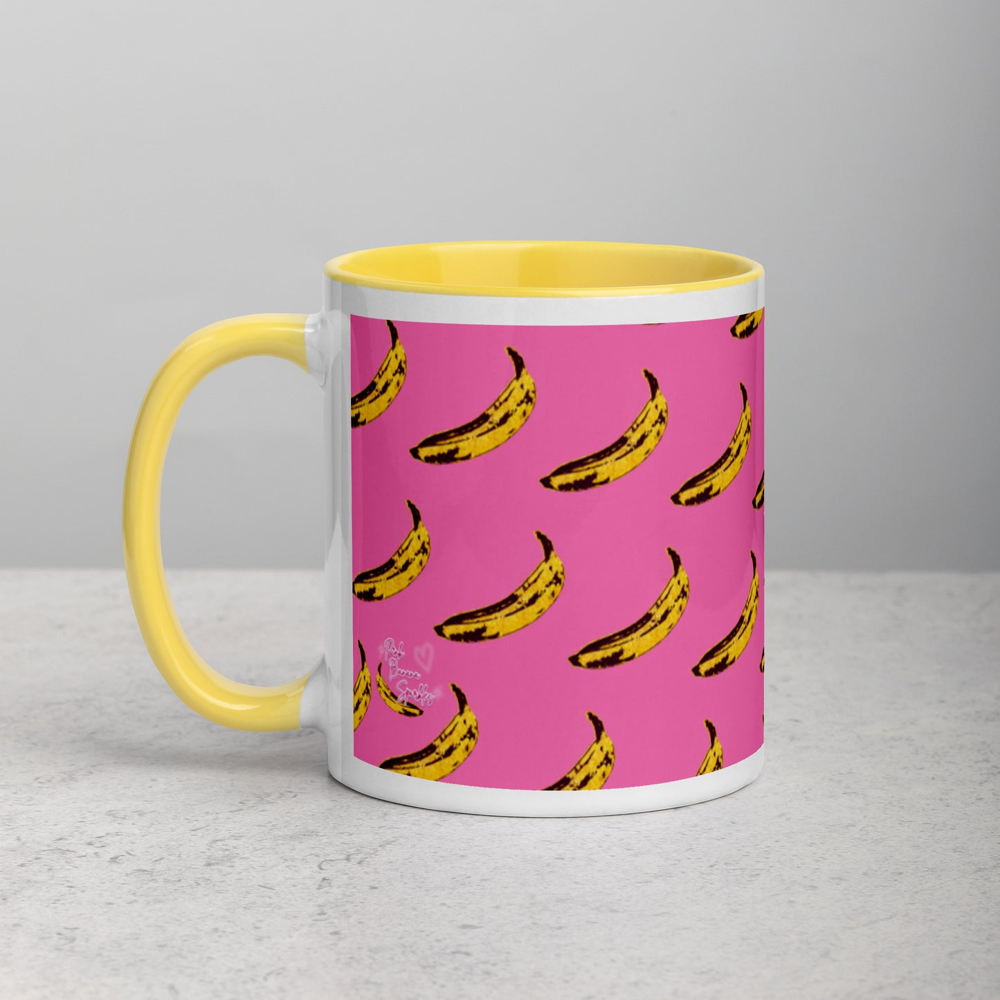 Less Hustle, More Snuggles Mug (pink/bananas)