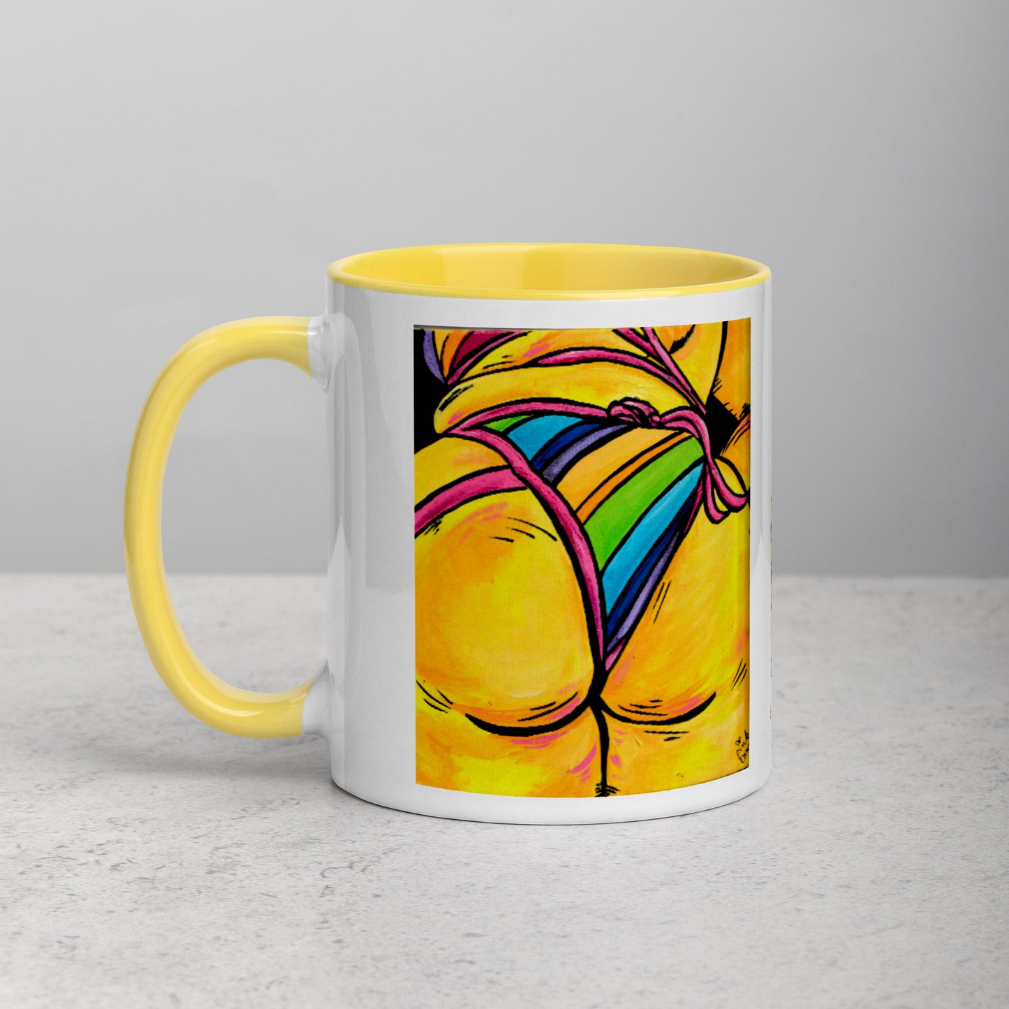 Flaunt It (Yellow Booty/Pink Curves) Mug (11oz)