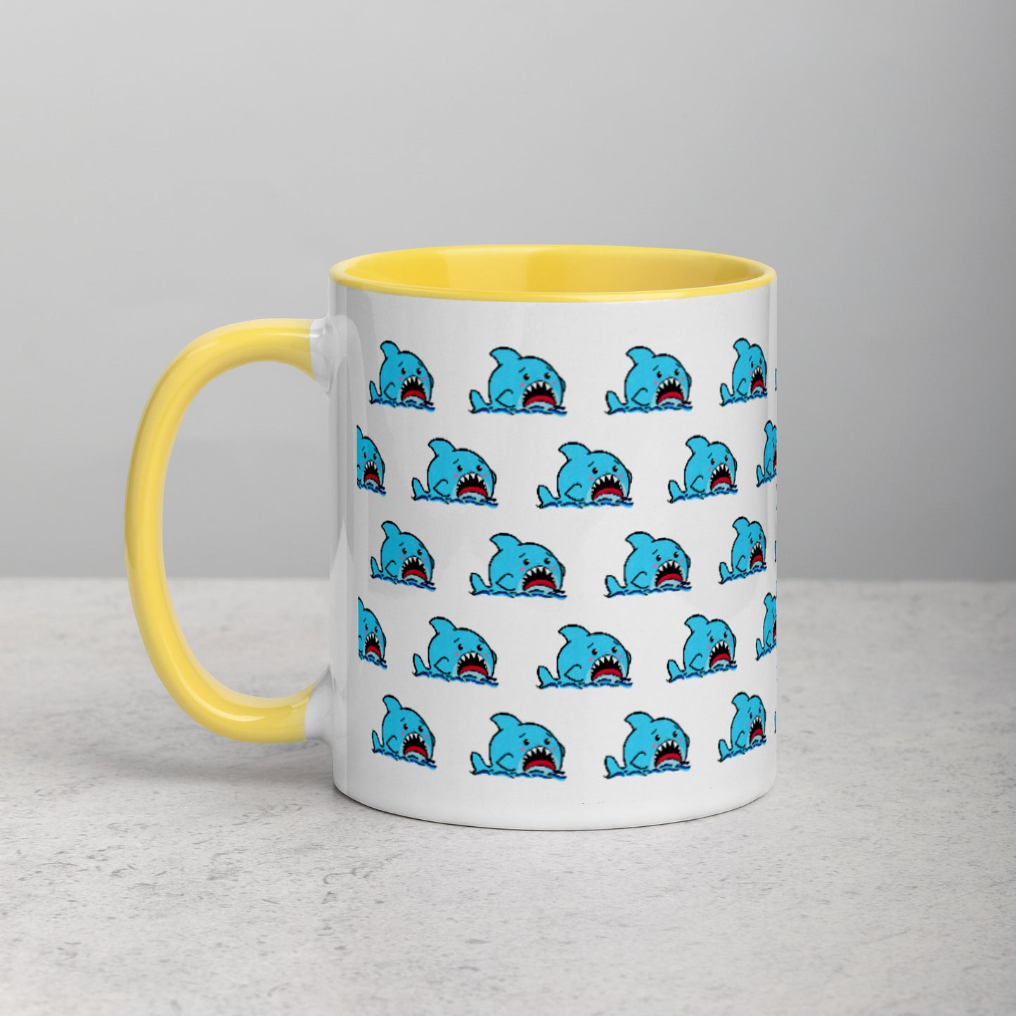 Anxious Shark Allover Mug (11oz)