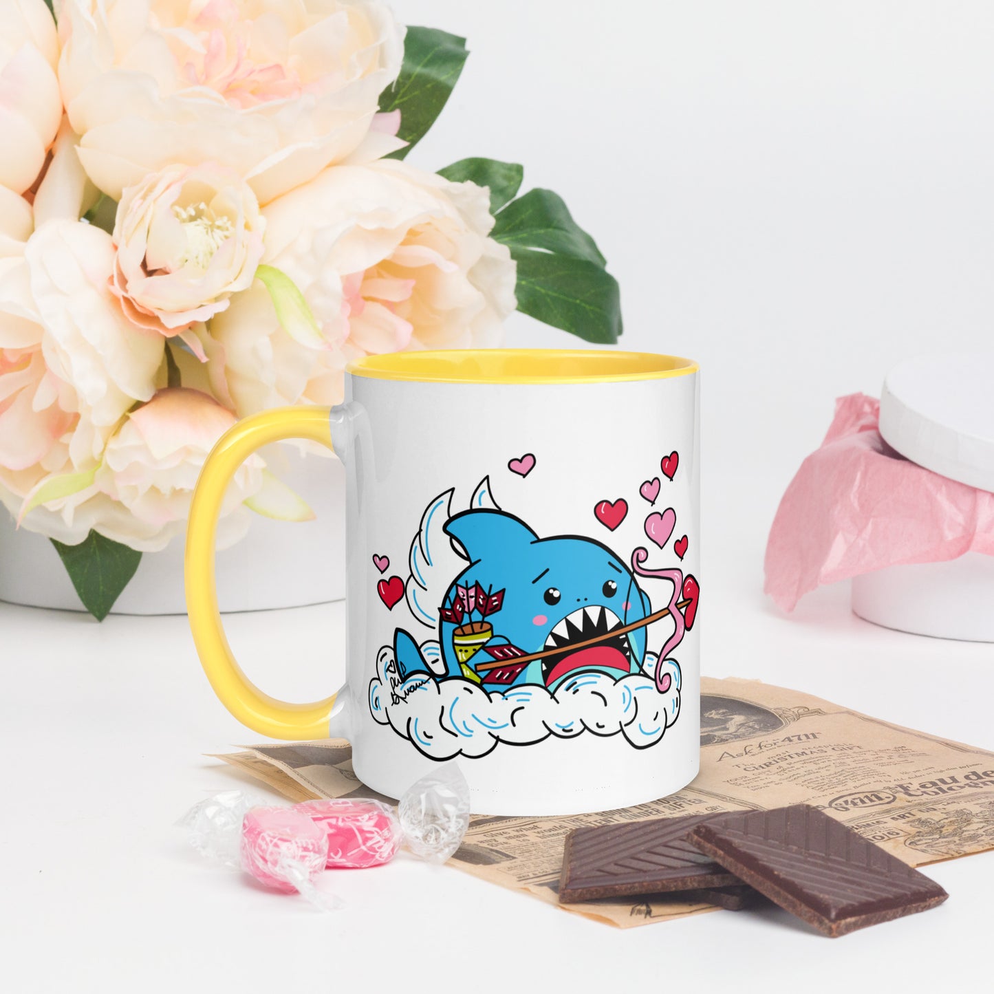 Valentine's Shark- Cupid Mug (11oz)