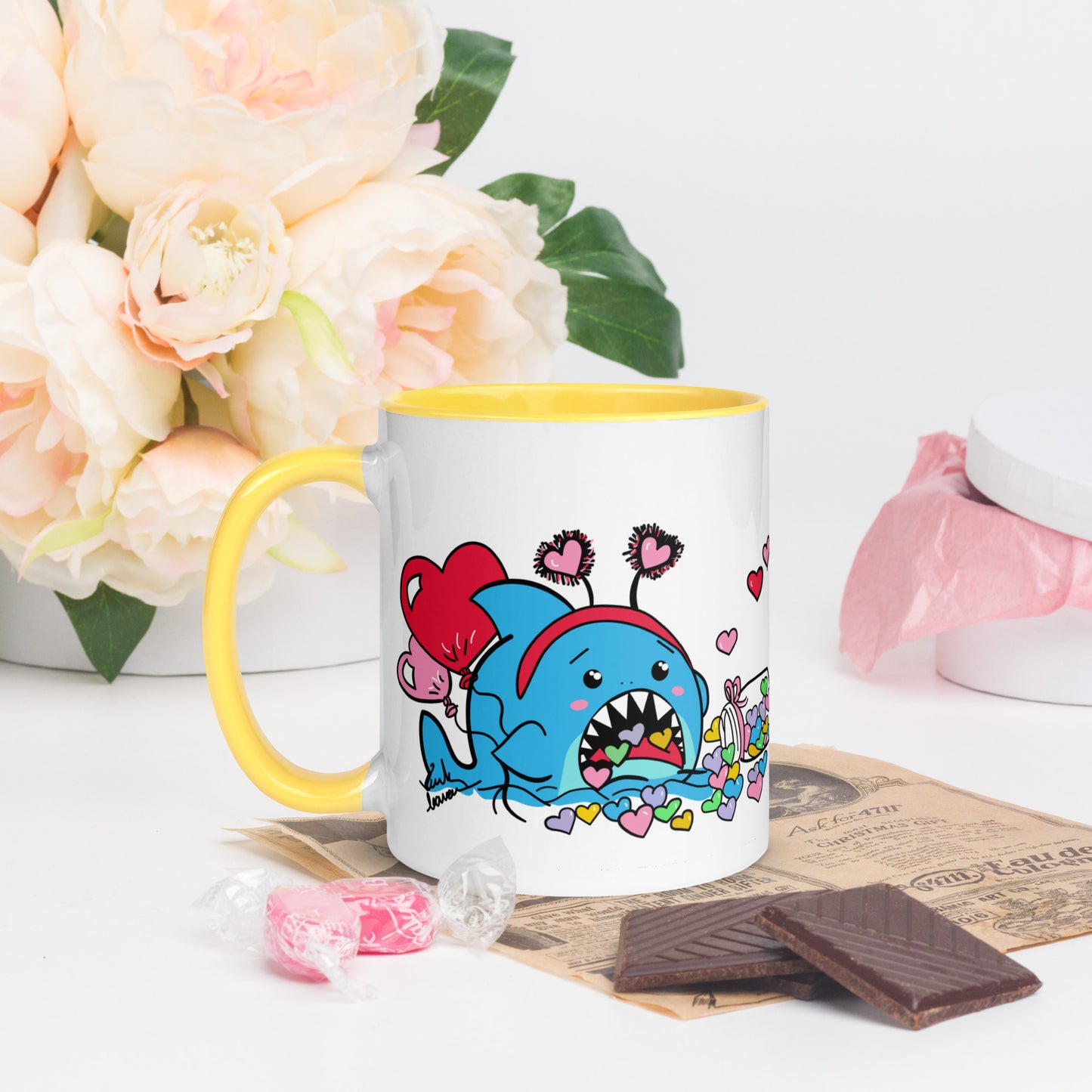 Valentine's Shark- Candy Hearts Mug (11oz)