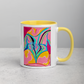 Rainbow Body Love Mug, with Coloured Handle/Interior