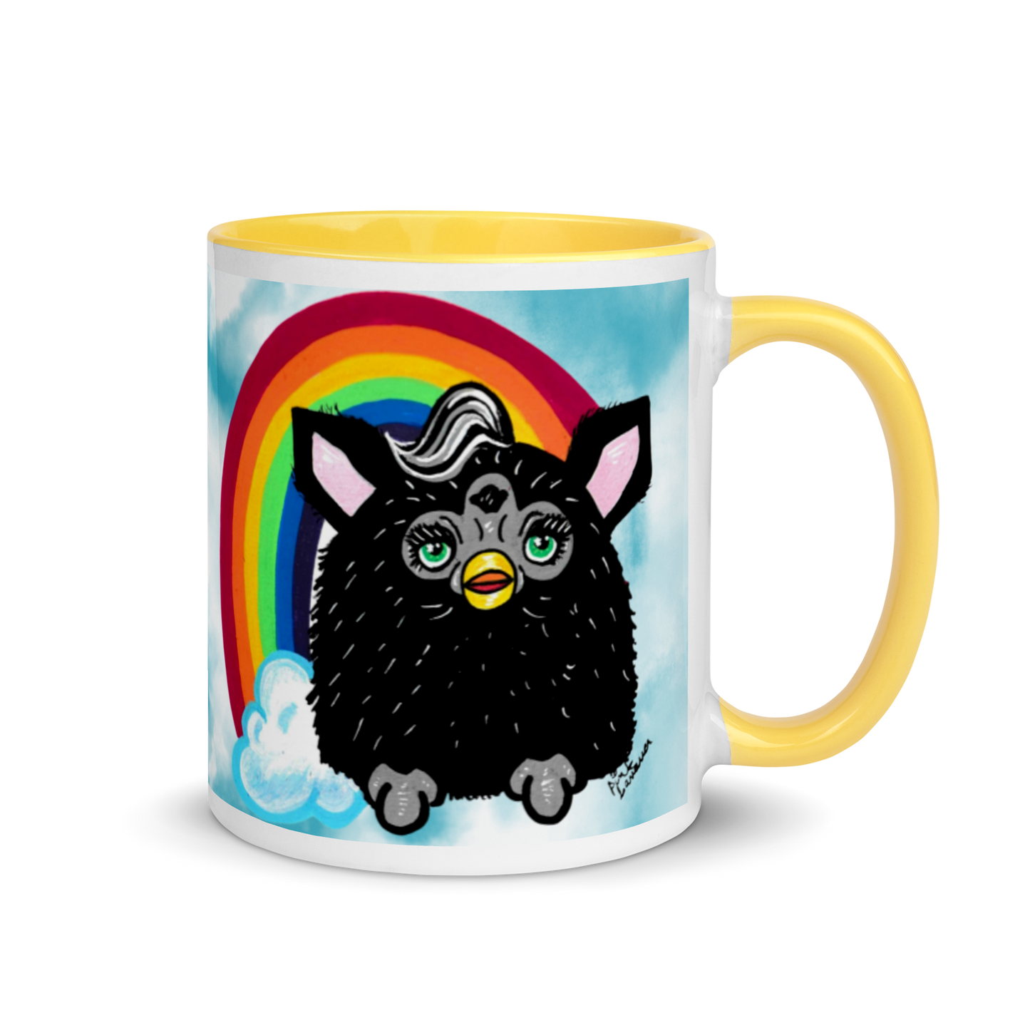 Cute Furby with Rainbow Mug (11oz)