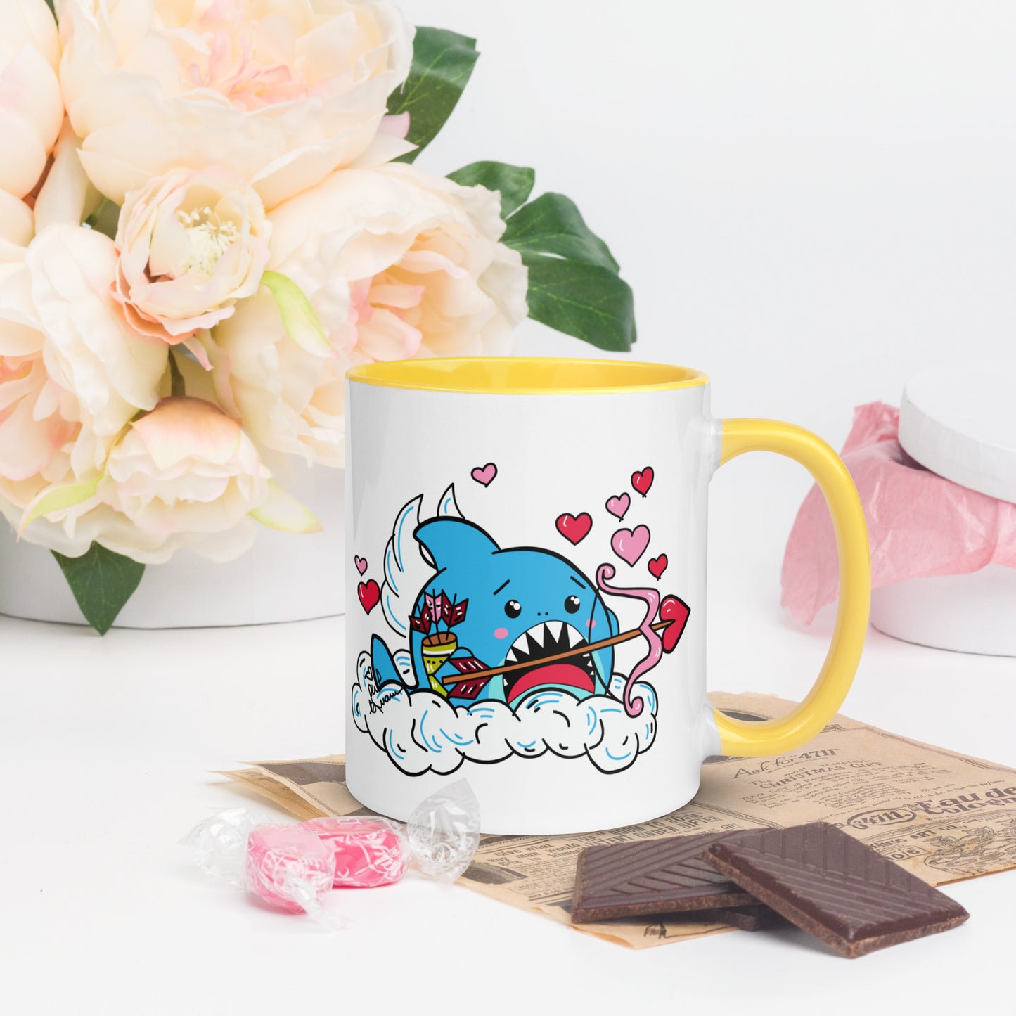 Valentine's Shark- Cupid Mug (11oz)