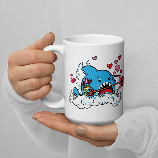 Valentine's Shark- Cupid Mug (15oz)