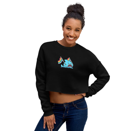 Anxious Shark for Pride Crop Sweatshirt