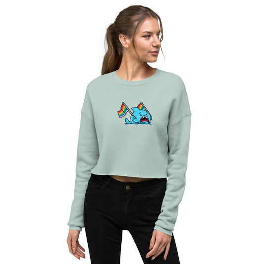 Anxious Shark for Pride Crop Sweatshirt