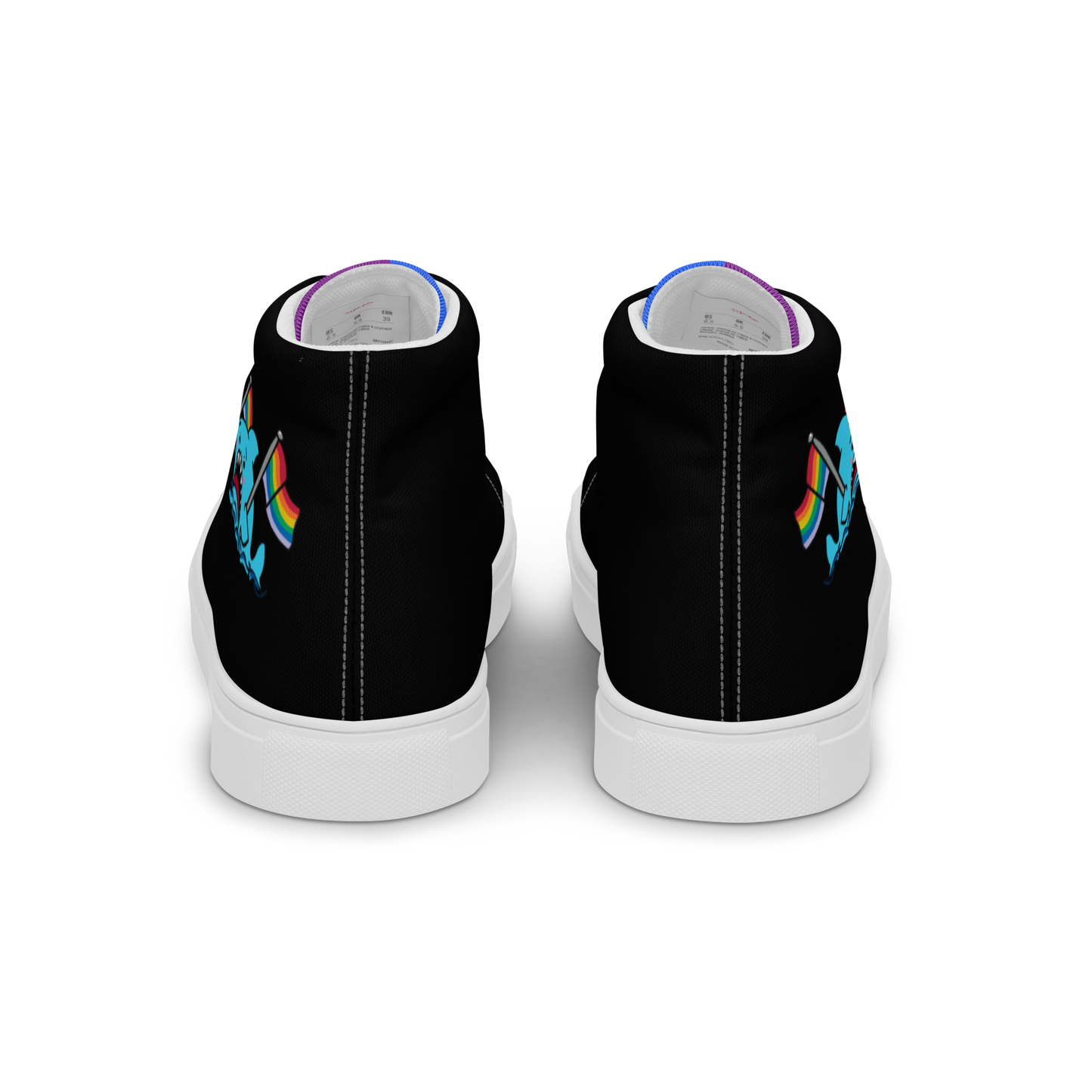 Anxious Shark Celebrates Pride- Women’s high top Canvas Shoes