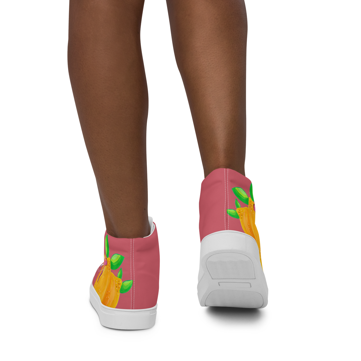 "Sour Puss" Lemon Vulva (pink)- Women’s high top canvas shoes