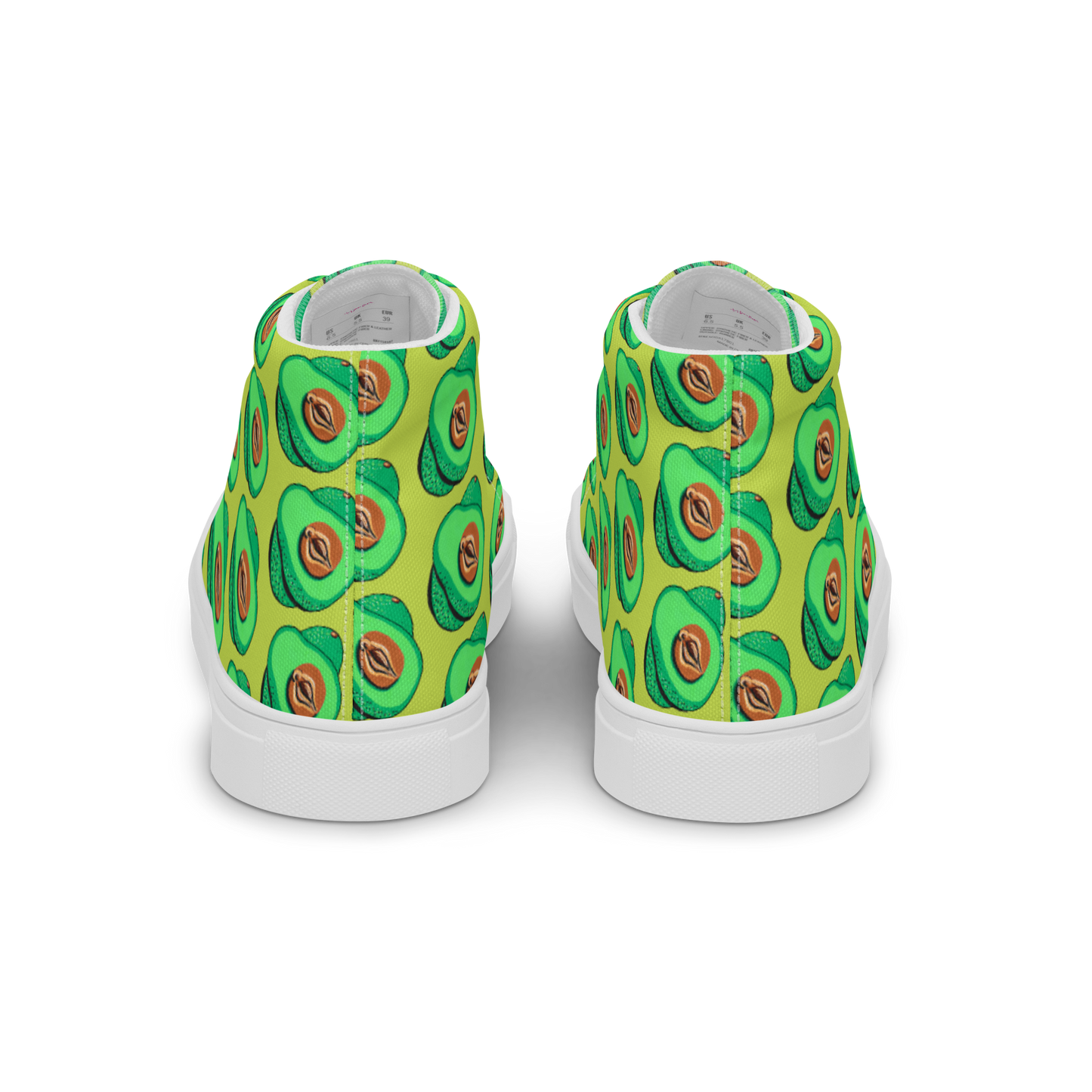 Avocado Vulva- Women’s high top canvas shoes