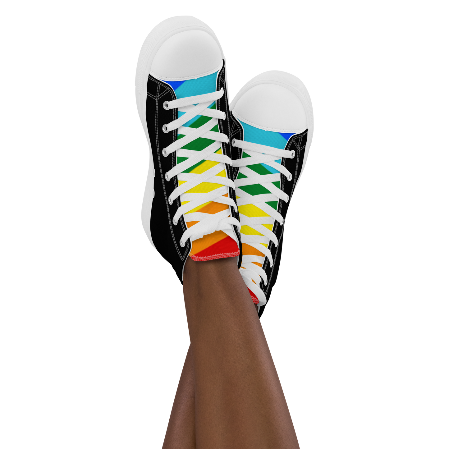 Anxious Shark Celebrates Pride- Women’s high top Canvas Shoes