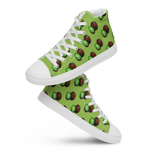 Kiwi Vulva- Women’s high top canvas shoes