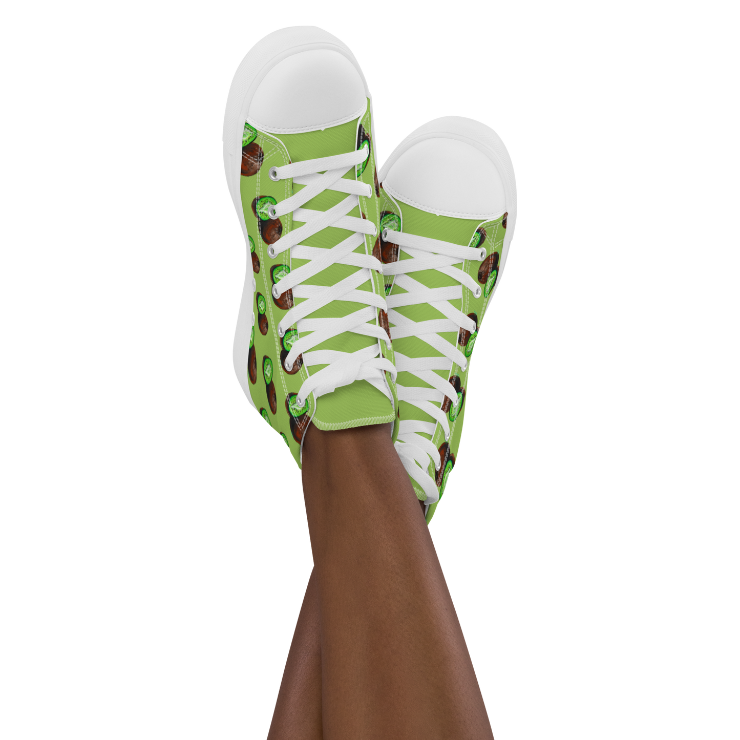 Kiwi Vulva- Women’s high top canvas shoes