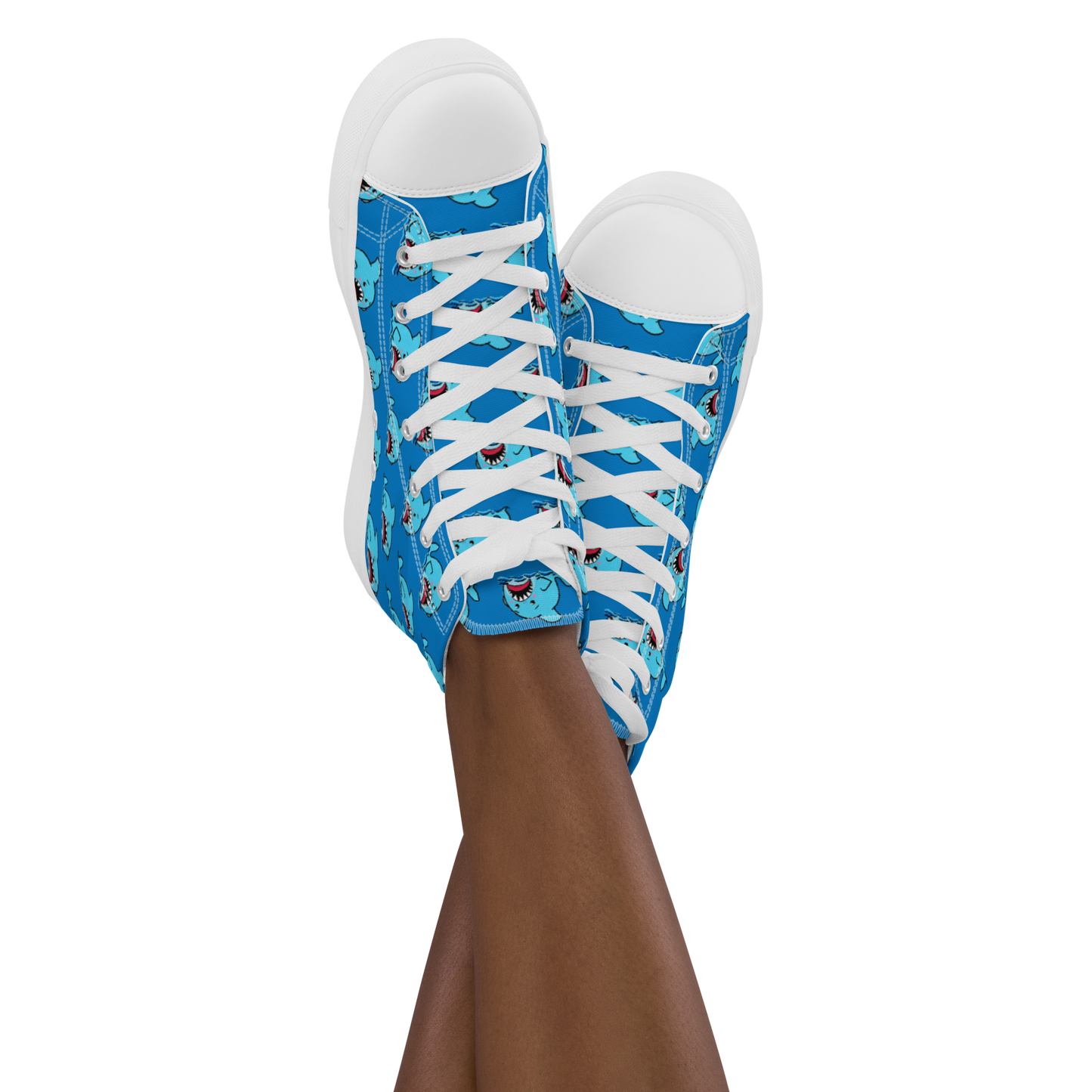 Anxious Shark High top canvas shoes (Women's sizes)
