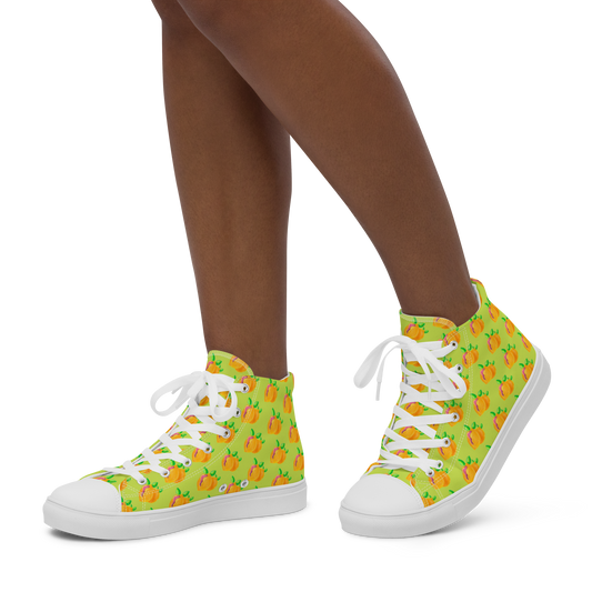 "Sour Puss" Lemon Vulva (minis)- Women’s high top canvas shoes