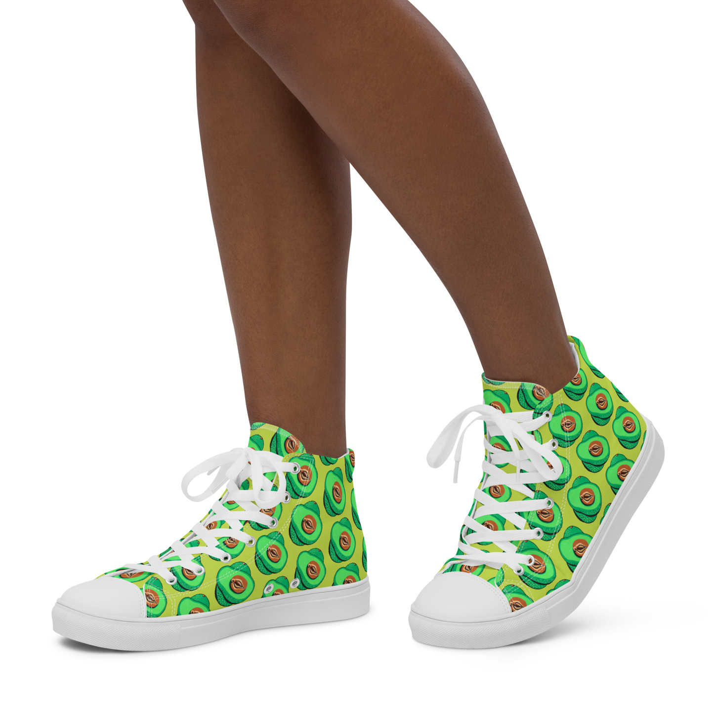 Avocado Vulva- Women’s high top canvas shoes