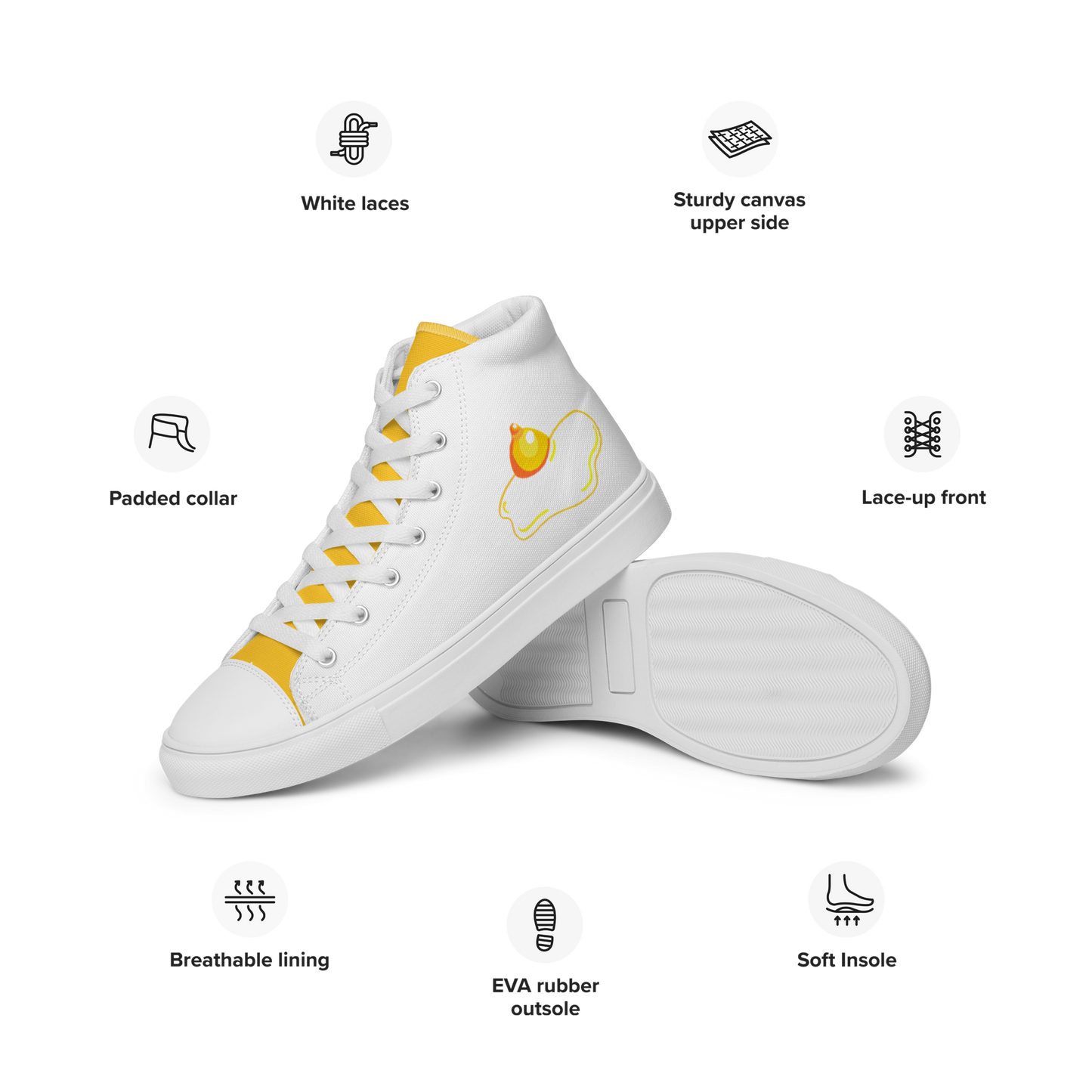Egg Nipple (alternating colours) -Women’s high top canvas shoes
