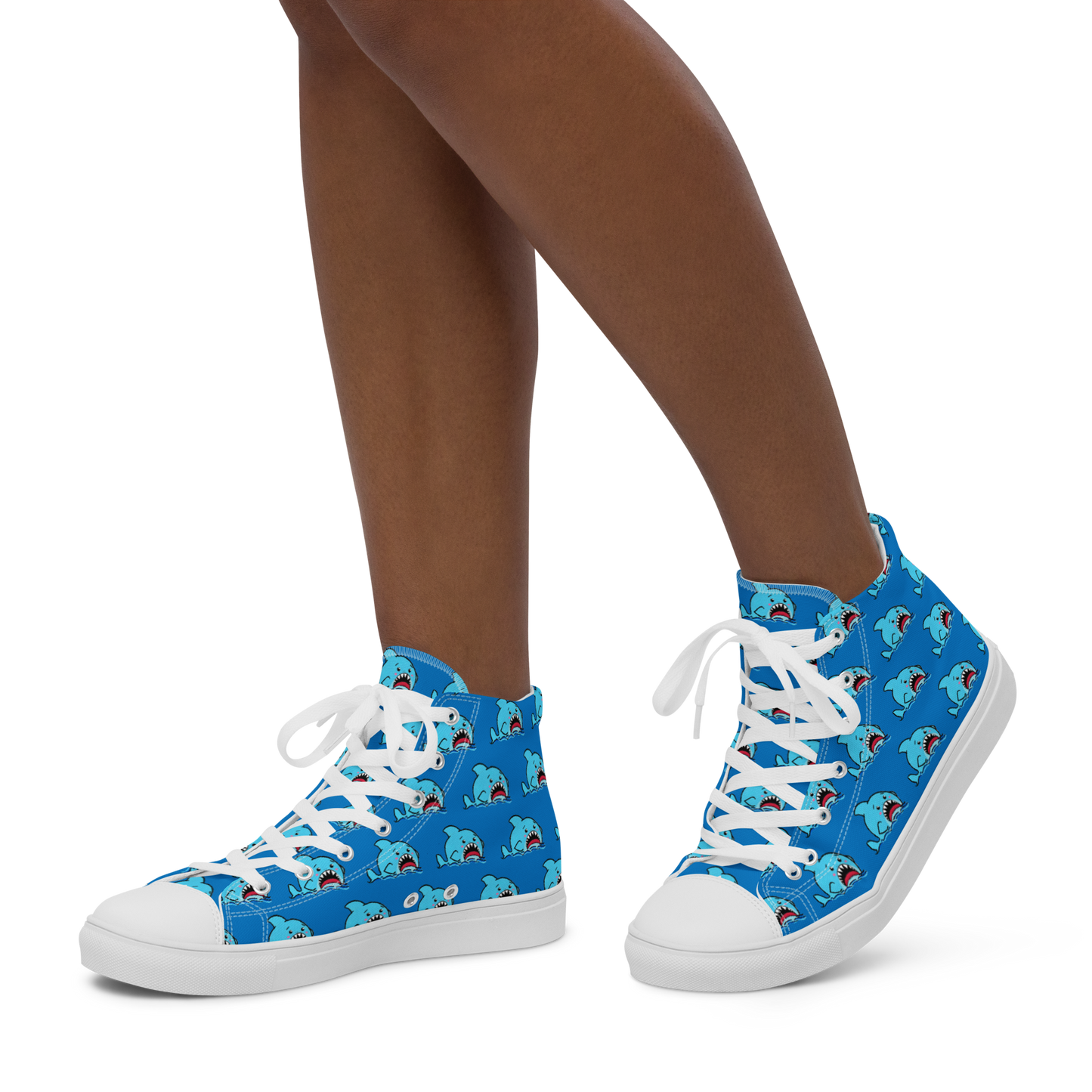Anxious Shark High top canvas shoes (Women's sizes)