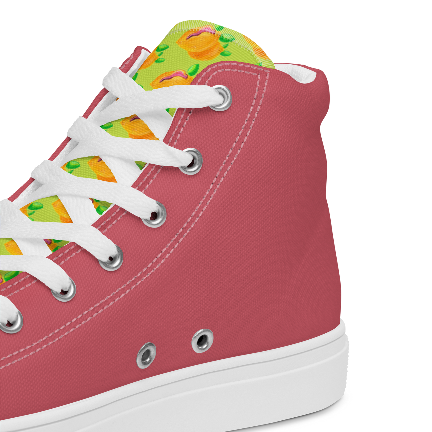 "Sour Puss" Lemon Vulva (pink)- Women’s high top canvas shoes