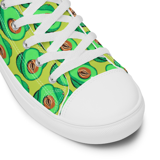 Avocado Vulva- Women’s high top canvas shoes