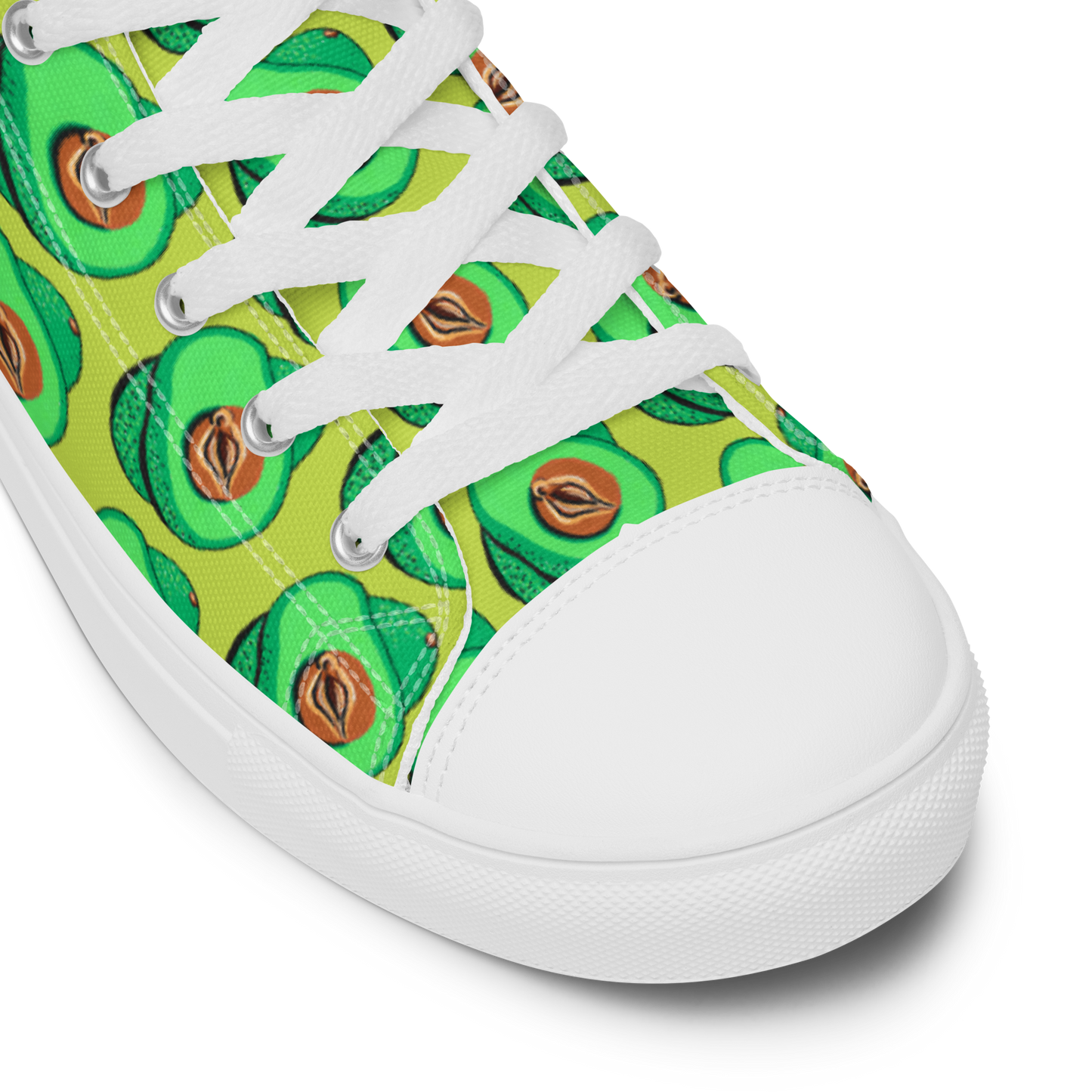 Avocado Vulva- Women’s high top canvas shoes