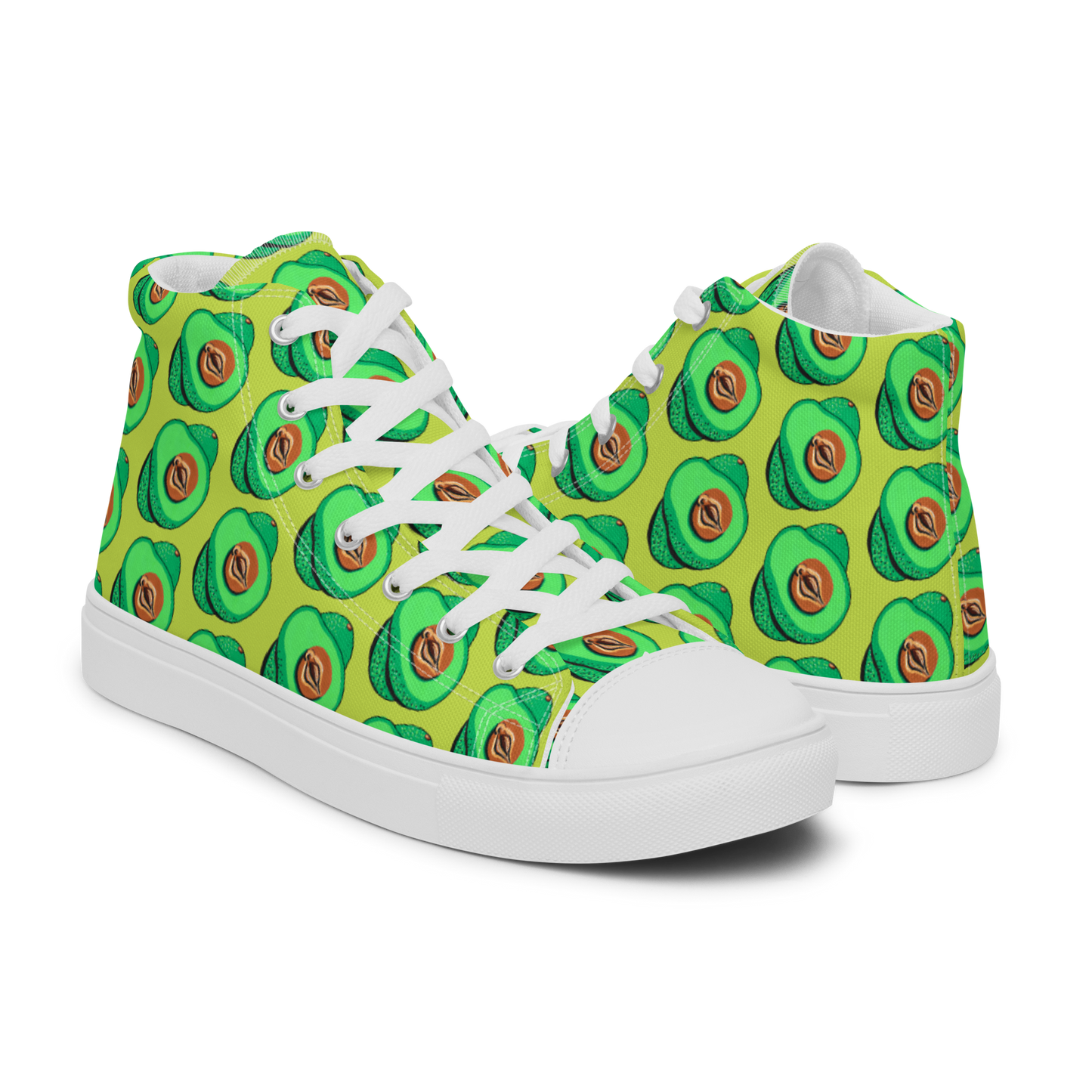 Avocado Vulva- Women’s high top canvas shoes