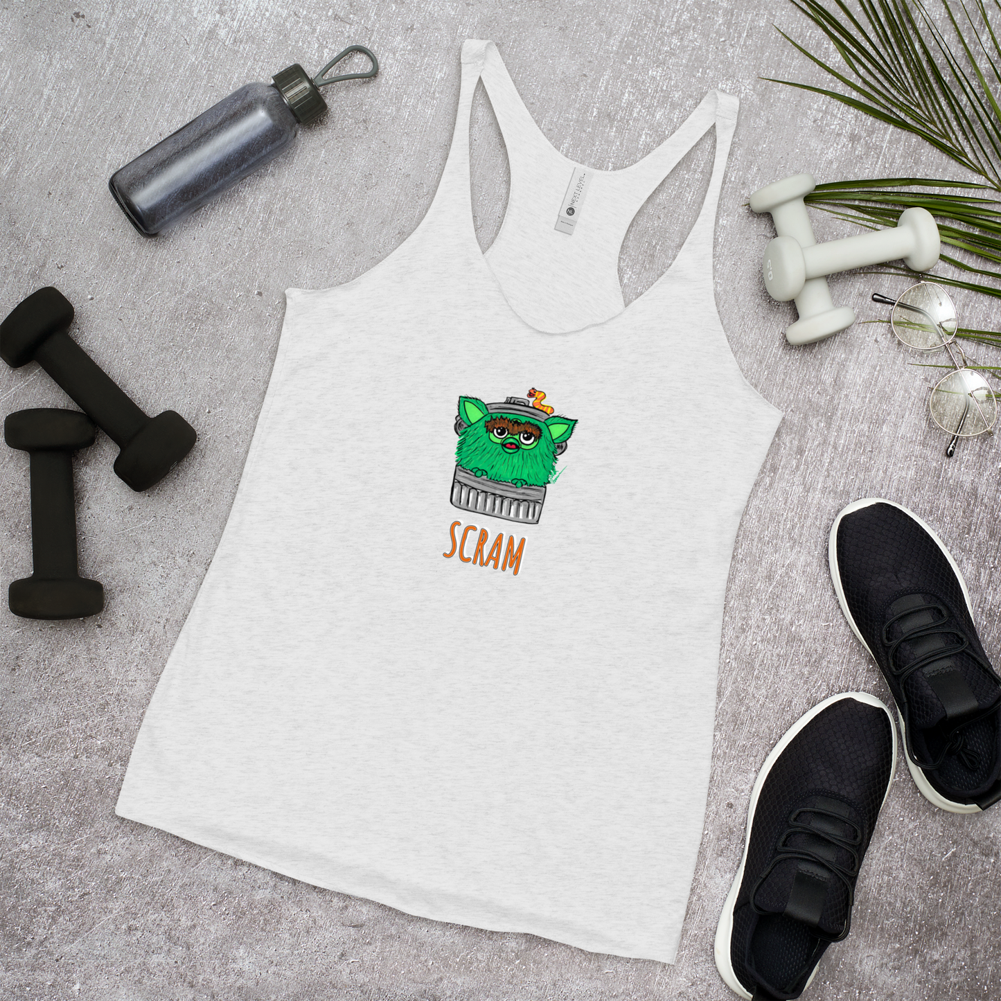 Scram!! Oscar the Furb- Femme Racerback Tank