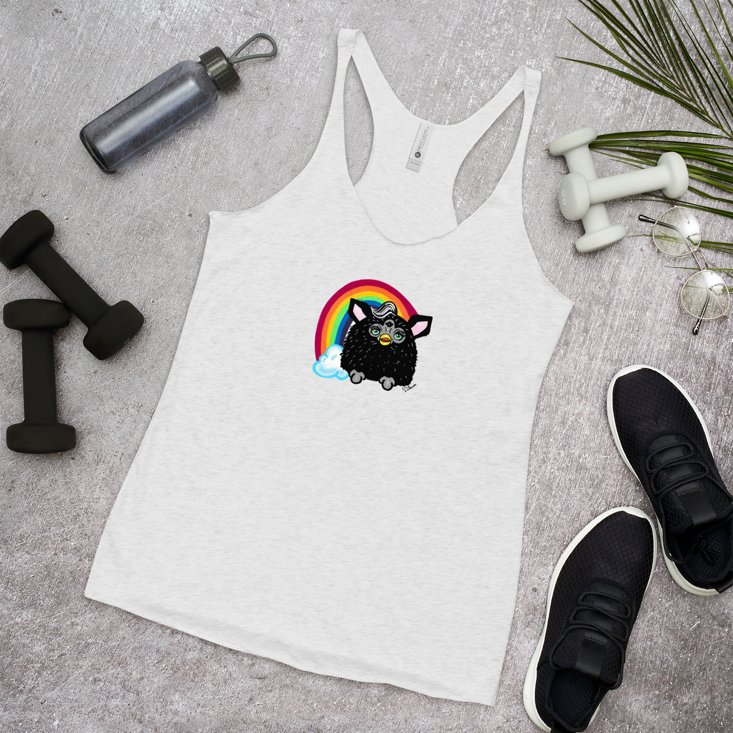 Rainbow Furby- Femme Racerback Tank