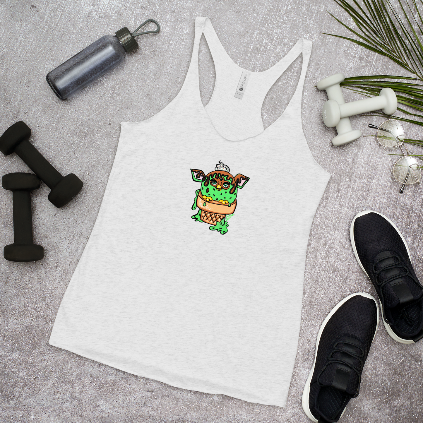 Mint Ice Cream Furby- Femme Racerback Tank