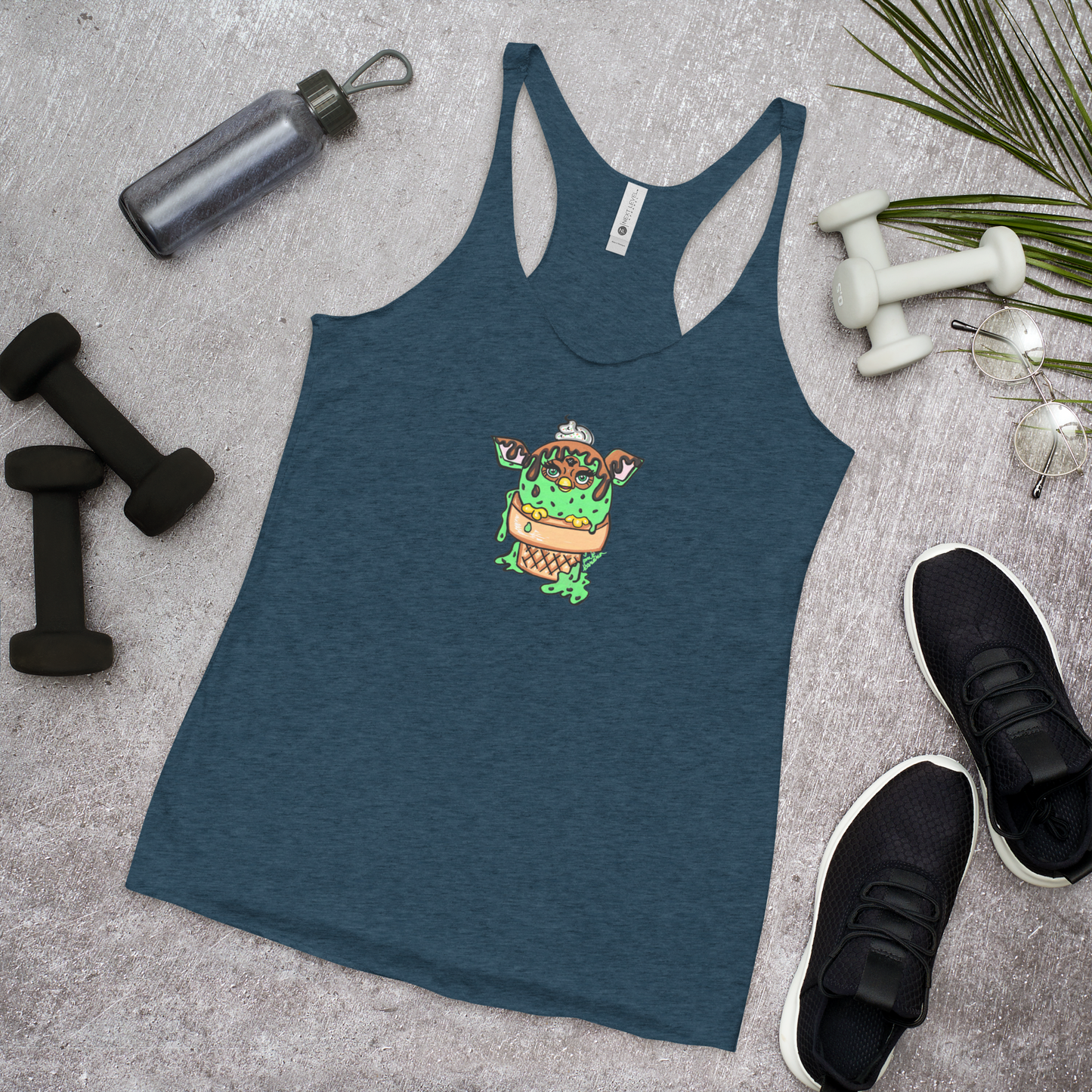 Mint Ice Cream Furby- Femme Racerback Tank