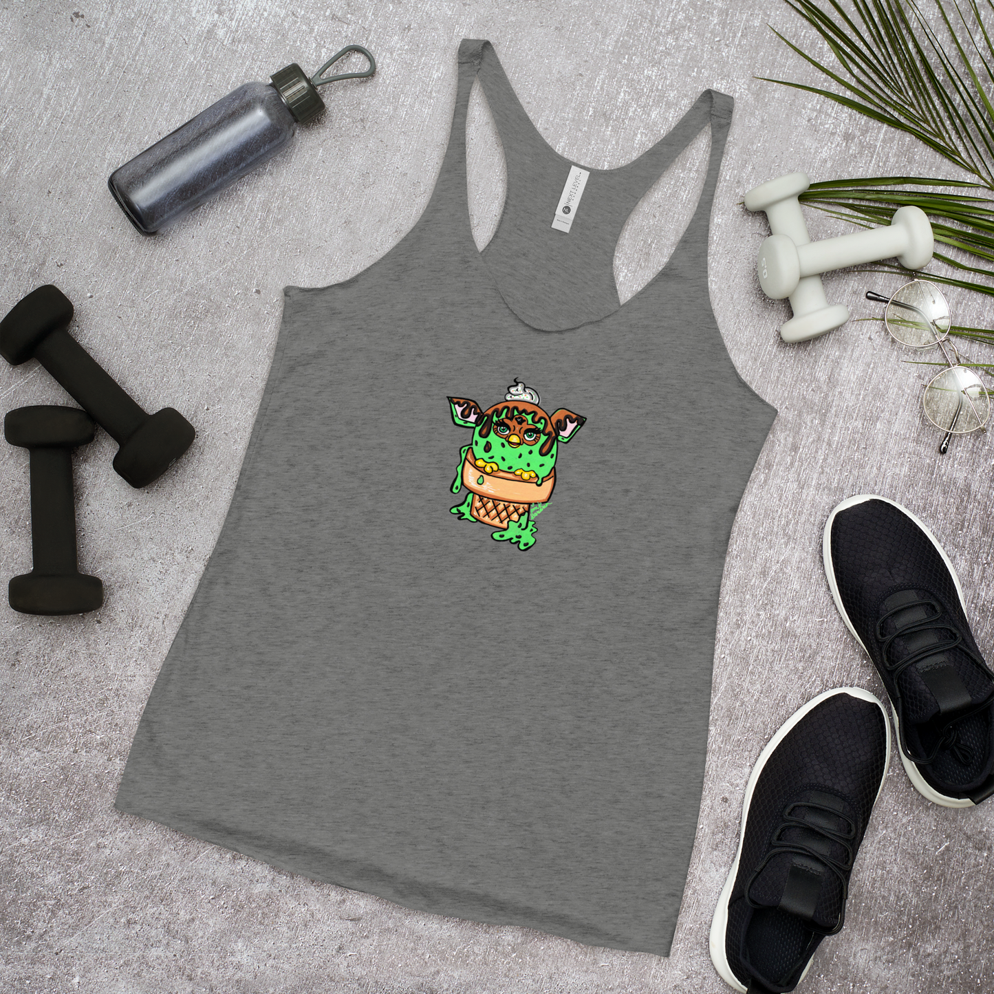 Mint Ice Cream Furby- Femme Racerback Tank