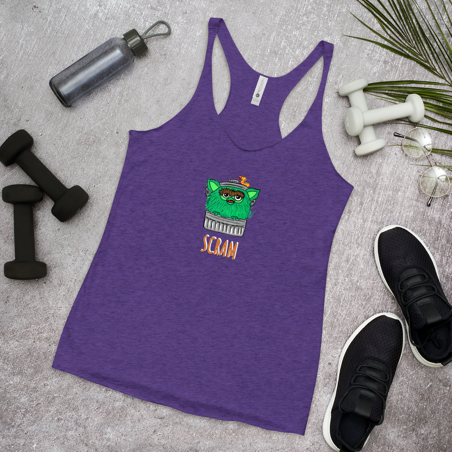 Scram!! Oscar the Furb- Femme Racerback Tank