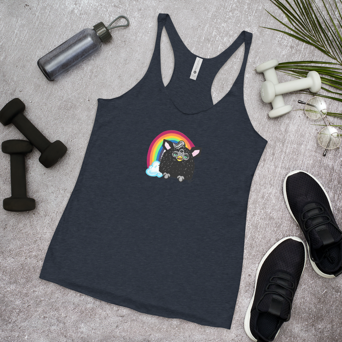 Rainbow Furby- Femme Racerback Tank
