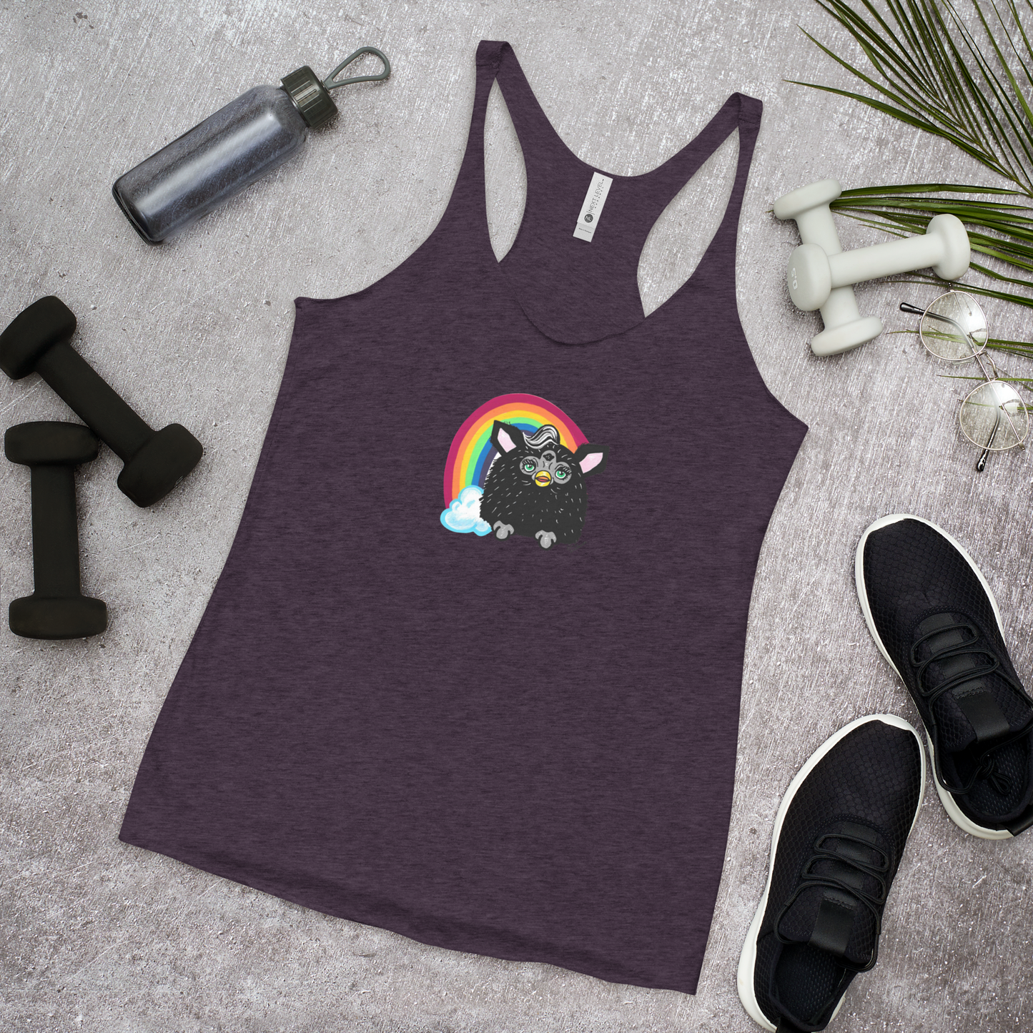 Rainbow Furby- Femme Racerback Tank