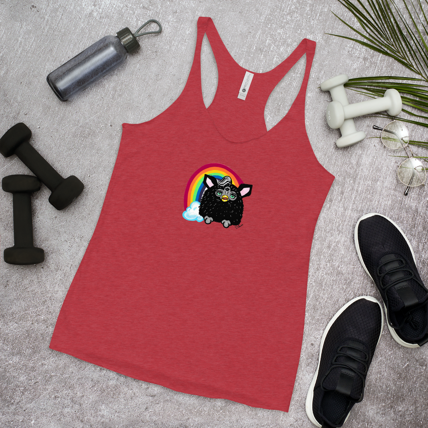 Rainbow Furby- Femme Racerback Tank