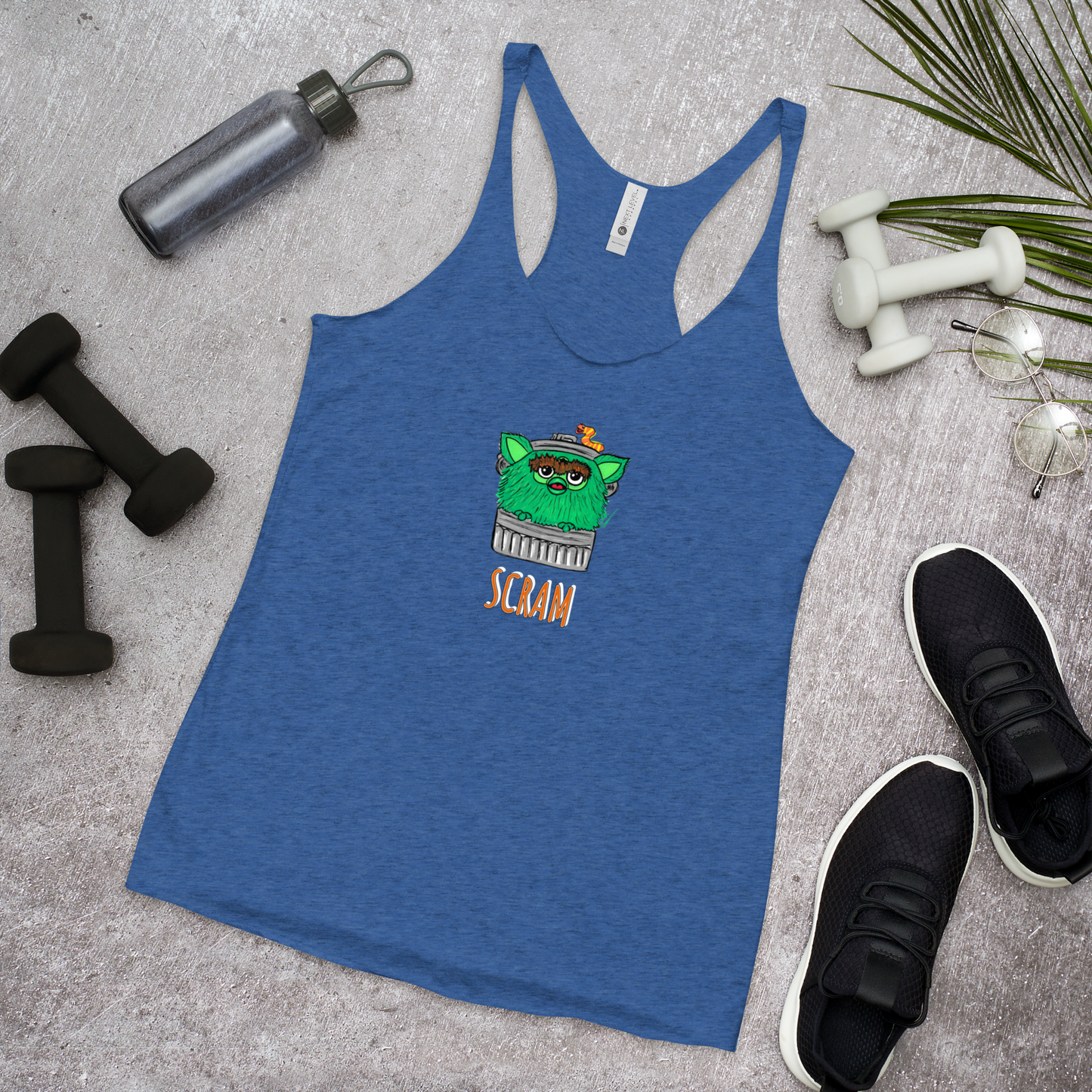 Scram!! Oscar the Furb- Femme Racerback Tank