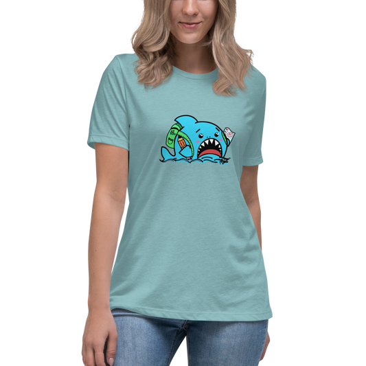 Anxious Shark Goes to School- Femme Relaxed T-Shirt