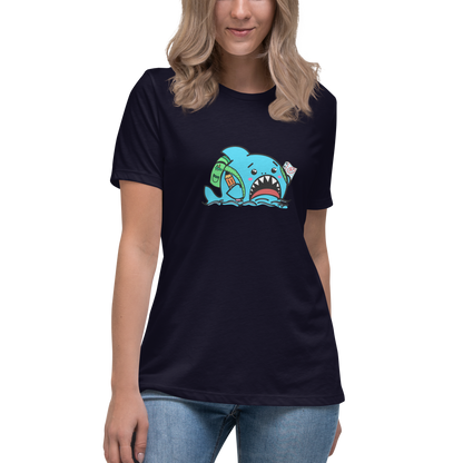 Anxious Shark Goes to School- Femme Relaxed T-Shirt