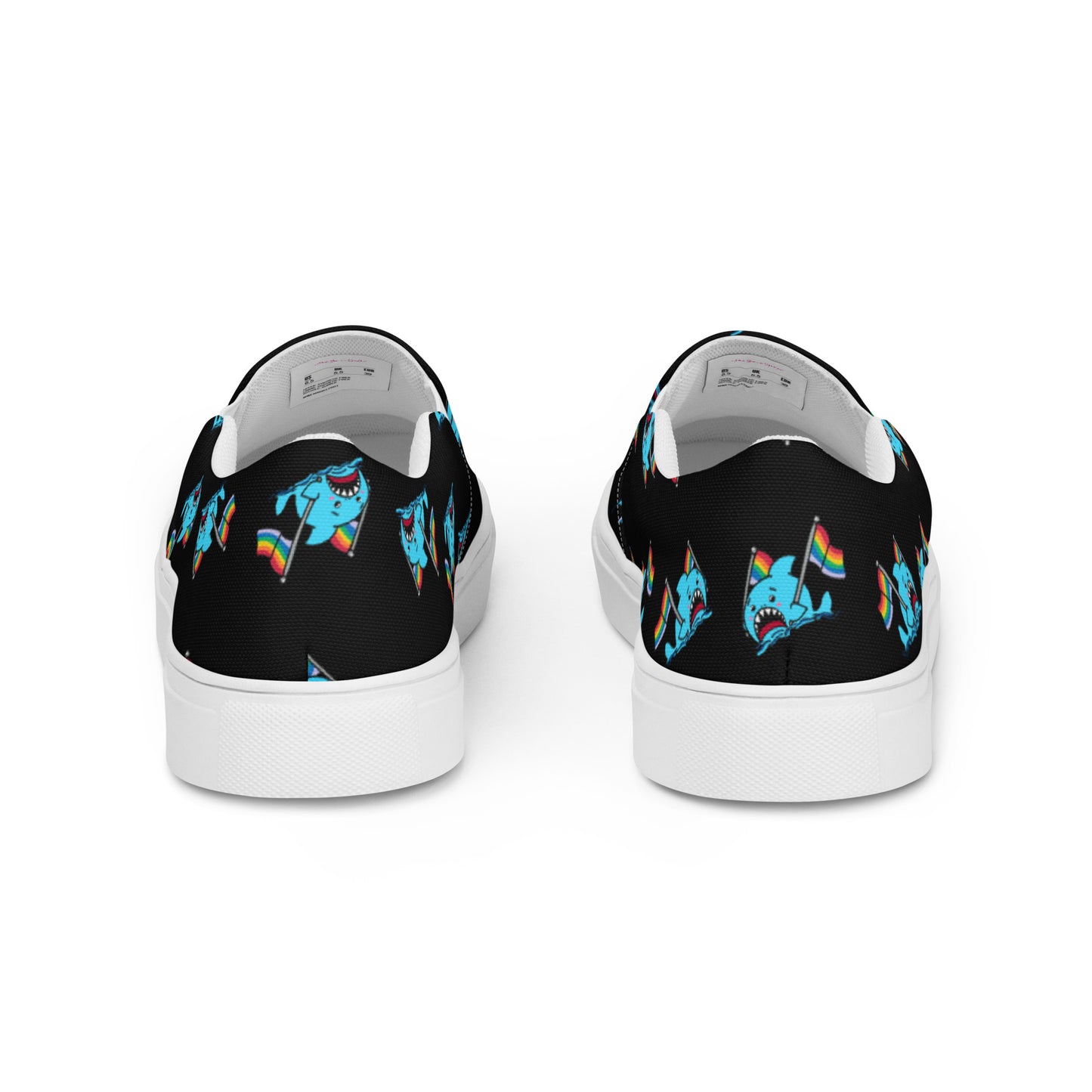 Anxious Shark Goes to Pride- Women's Slip on Sneakers