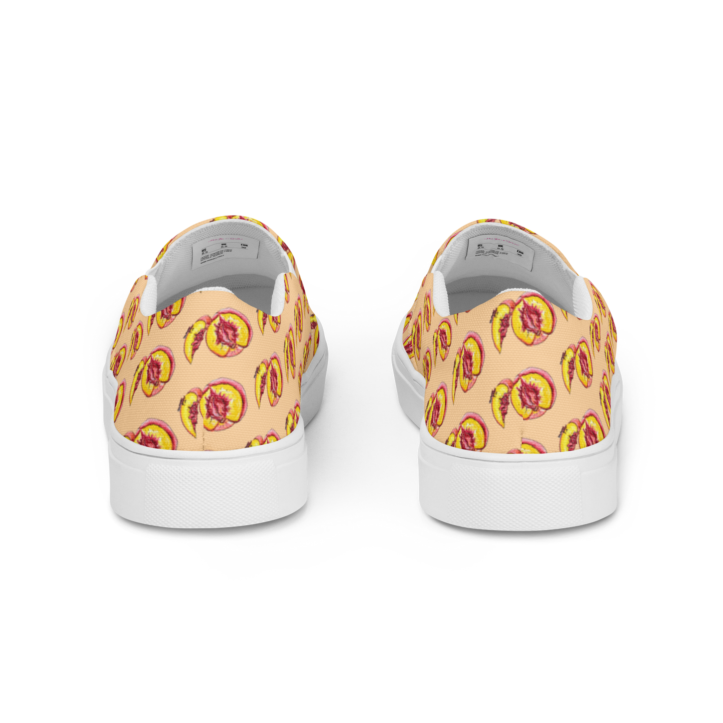 "The Perfect Peach" Peach Vulva- Women’s slip-on canvas shoes