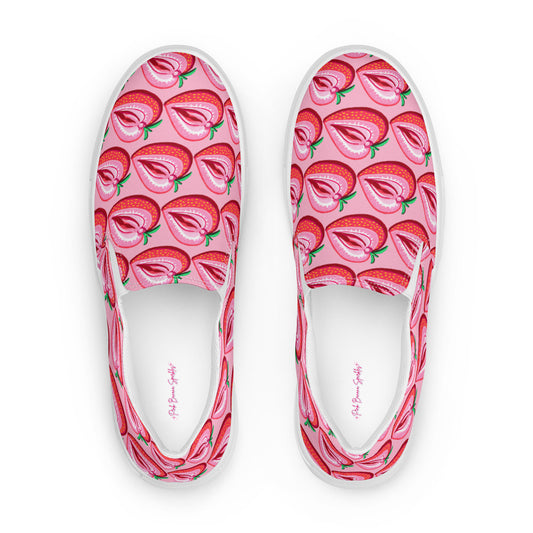 Strawberry Vulva, Women's Slip-on Sneakers