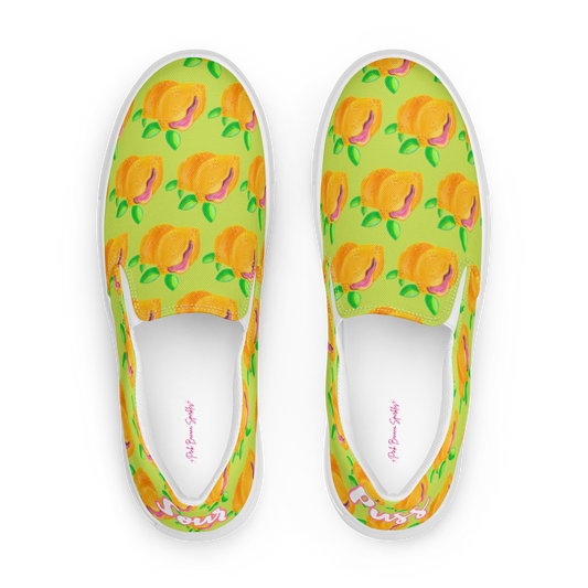 'Sour Puss" Lemon Vulva- Women’s Slip-on Canvas Sneakers