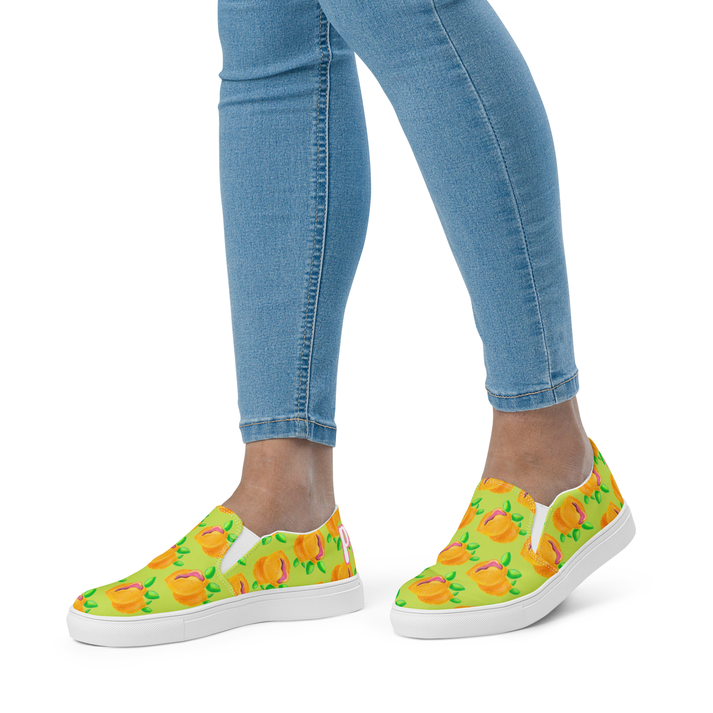 'Sour Puss" Lemon Vulva- Women’s Slip-on Canvas Sneakers