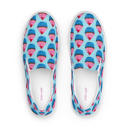 "Sweet Cupcake" (with cherry nipple) -Women’s slip-on canvas shoes