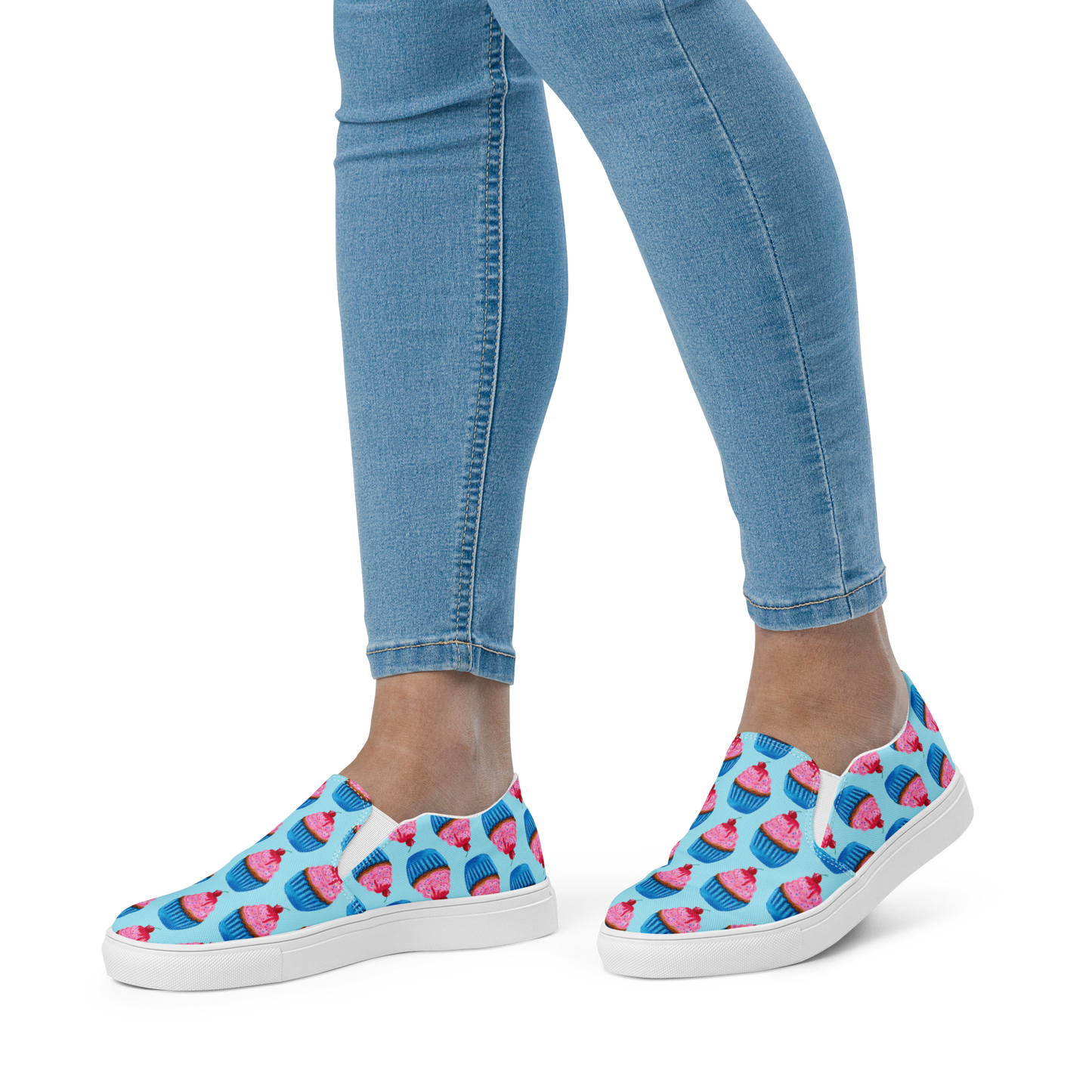 "Sweet Cupcake" (with cherry nipple) -Women’s slip-on canvas shoes