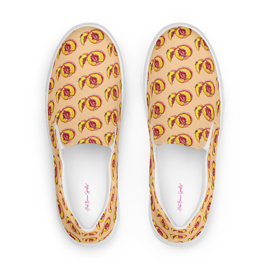 "The Perfect Peach" Peach Vulva- Women’s slip-on canvas shoes