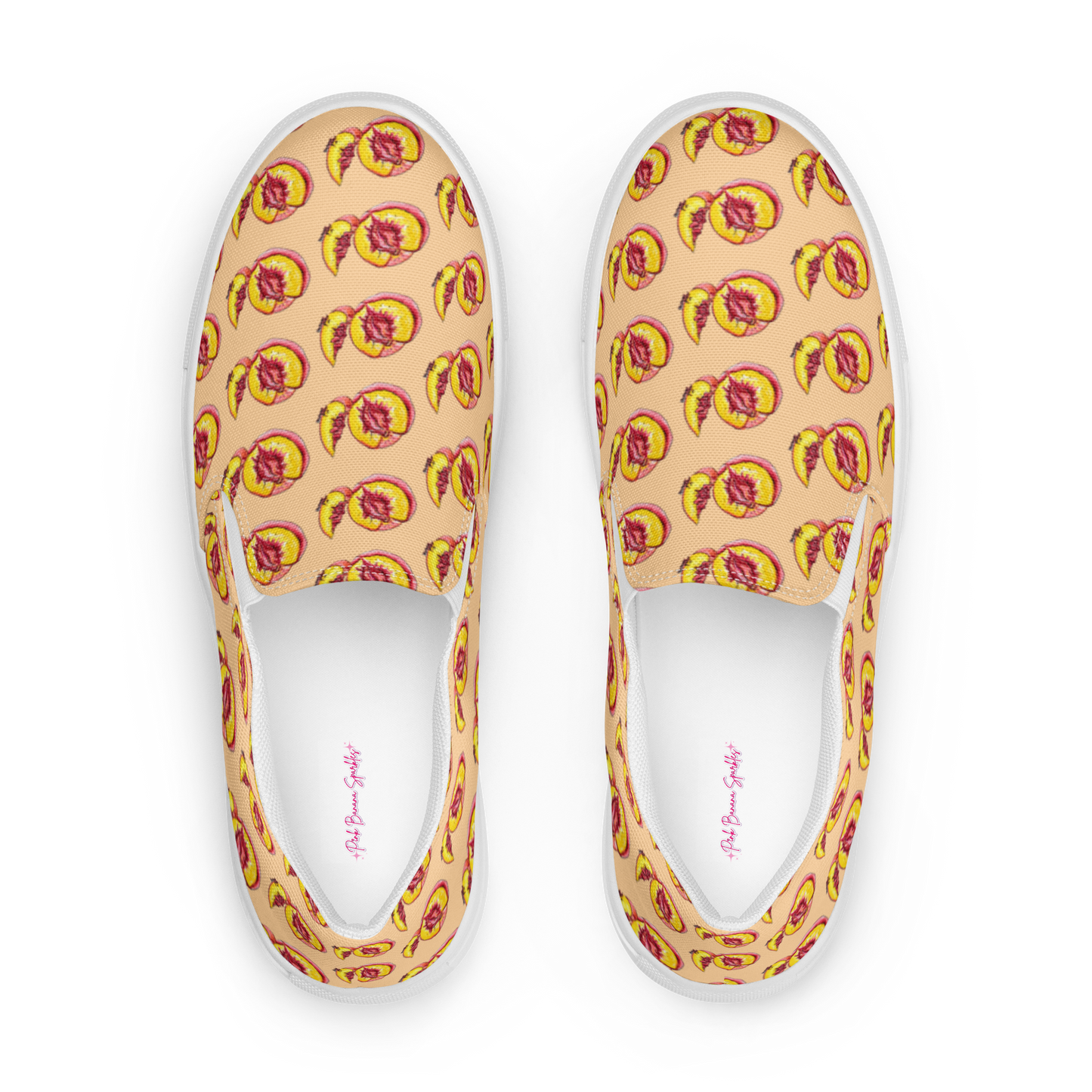 "The Perfect Peach" Peach Vulva- Women’s slip-on canvas shoes