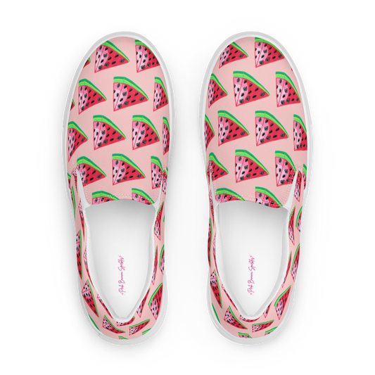 TWAT-ermelon pink Women’s slip-on canvas shoes