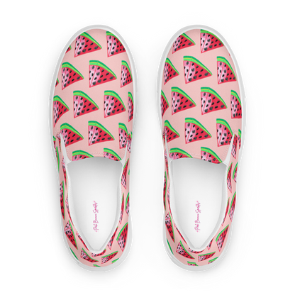 TWAT-ermelon pink Women’s slip-on canvas shoes