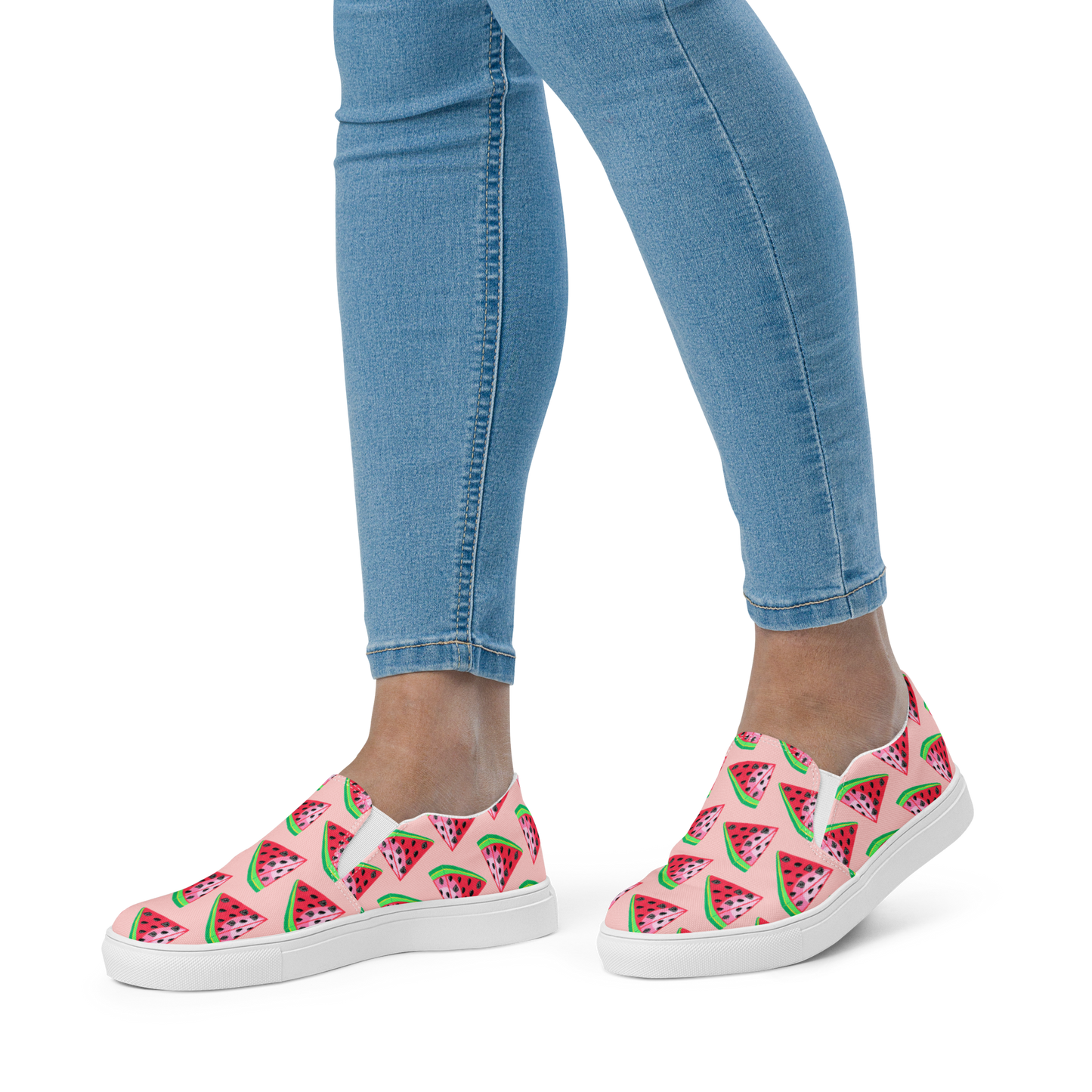 TWAT-ermelon pink Women’s slip-on canvas shoes